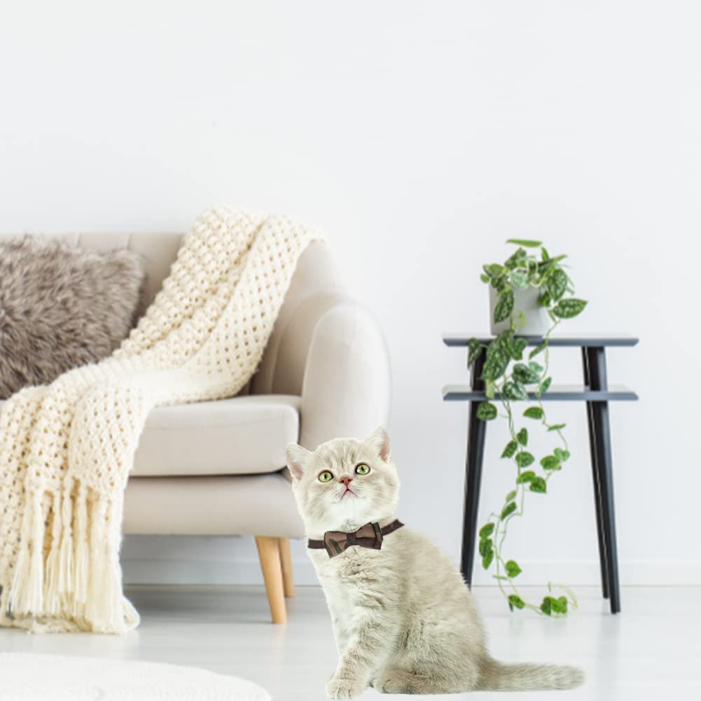 Adjustable Cat Collars with Bow Tie and Bell for Small Medium Pets