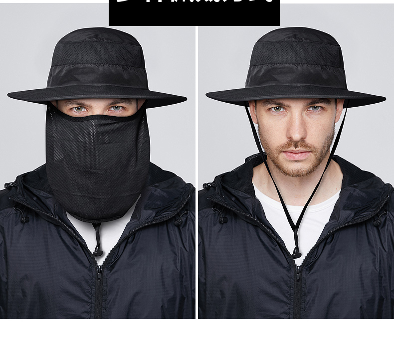 Fishing Cap UV Sun Protection Hat With Wide Brim Removable Flap and Face Neck Full Coverage