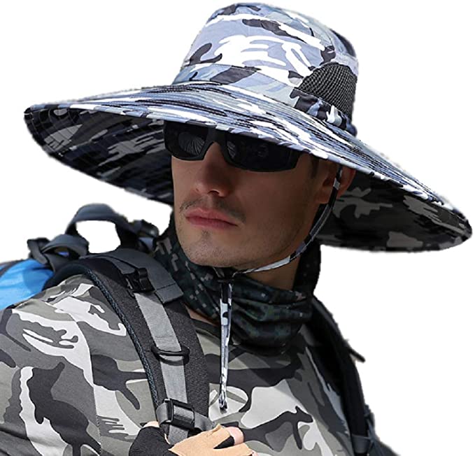 SUPER Wide Brim Sun Hat, Waterproof Sun Protection Outdoor Boonie Hat for Men&Women,for Fishing,Hiking,Camping,Boating & Safari