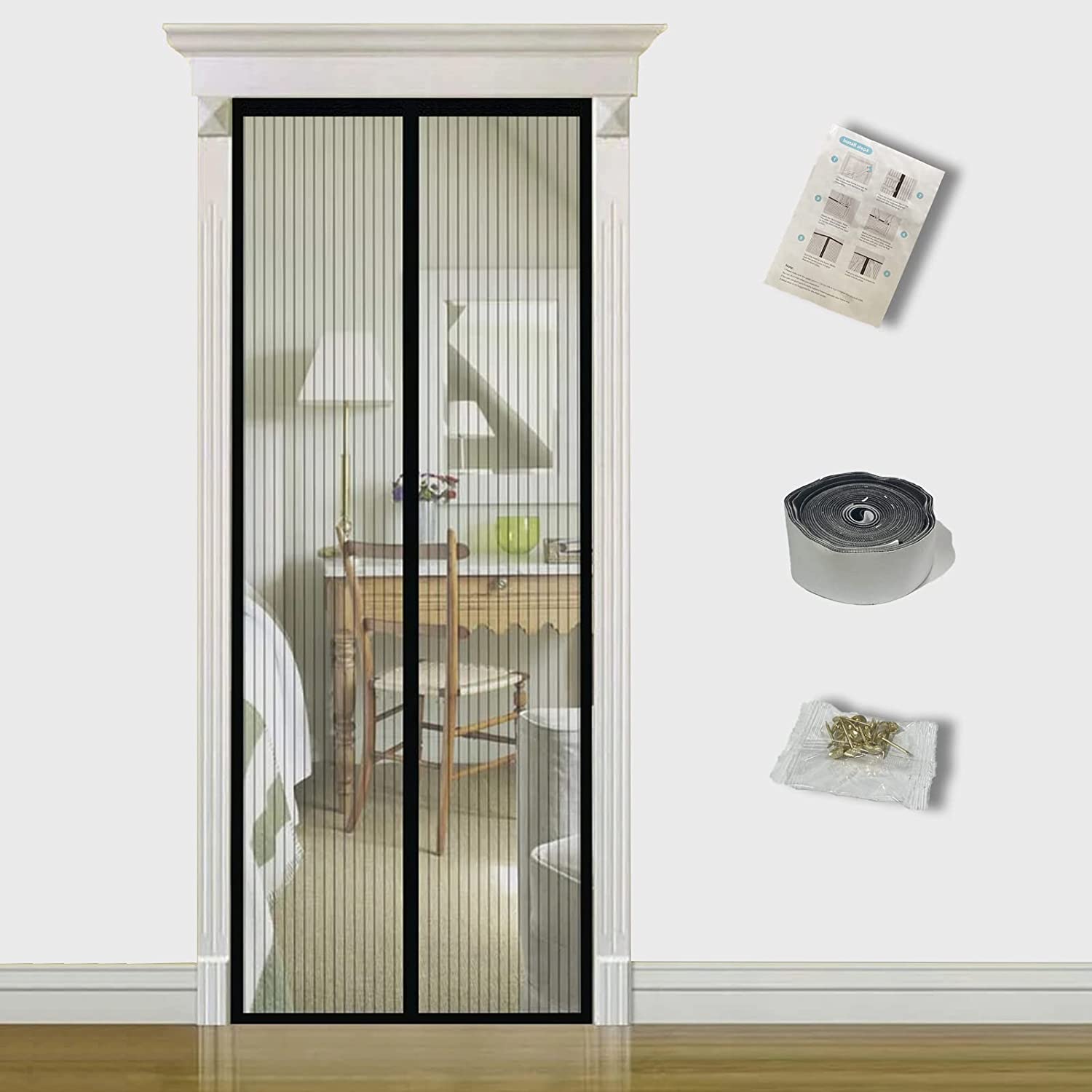 Strong Magnetic Screen Door Durable Mesh Screen with Magnet