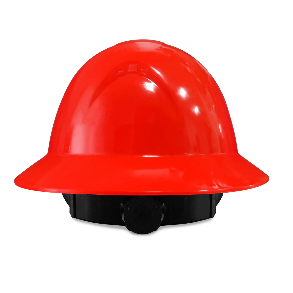 Wide Brim Hard Hat, 6-Point Ratchet Suspension, Durable Adjustable Head Protection Safety Vented Helmet