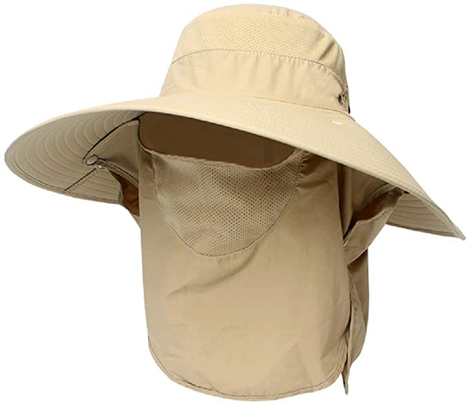 Sun UV Protection Hat Neck Flap Mesh Cap For Outdoor Sports Activity Men Sunscreen Waterproof Fishing Hats Hiking Camping Traveling 