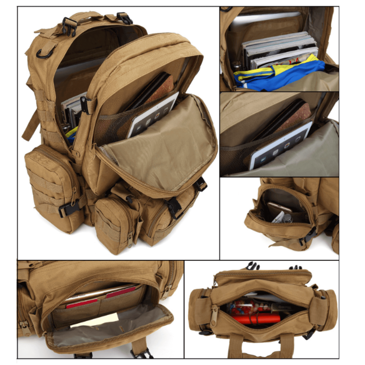 Army Rucksack Assault Pack with Detachable Molle Bag