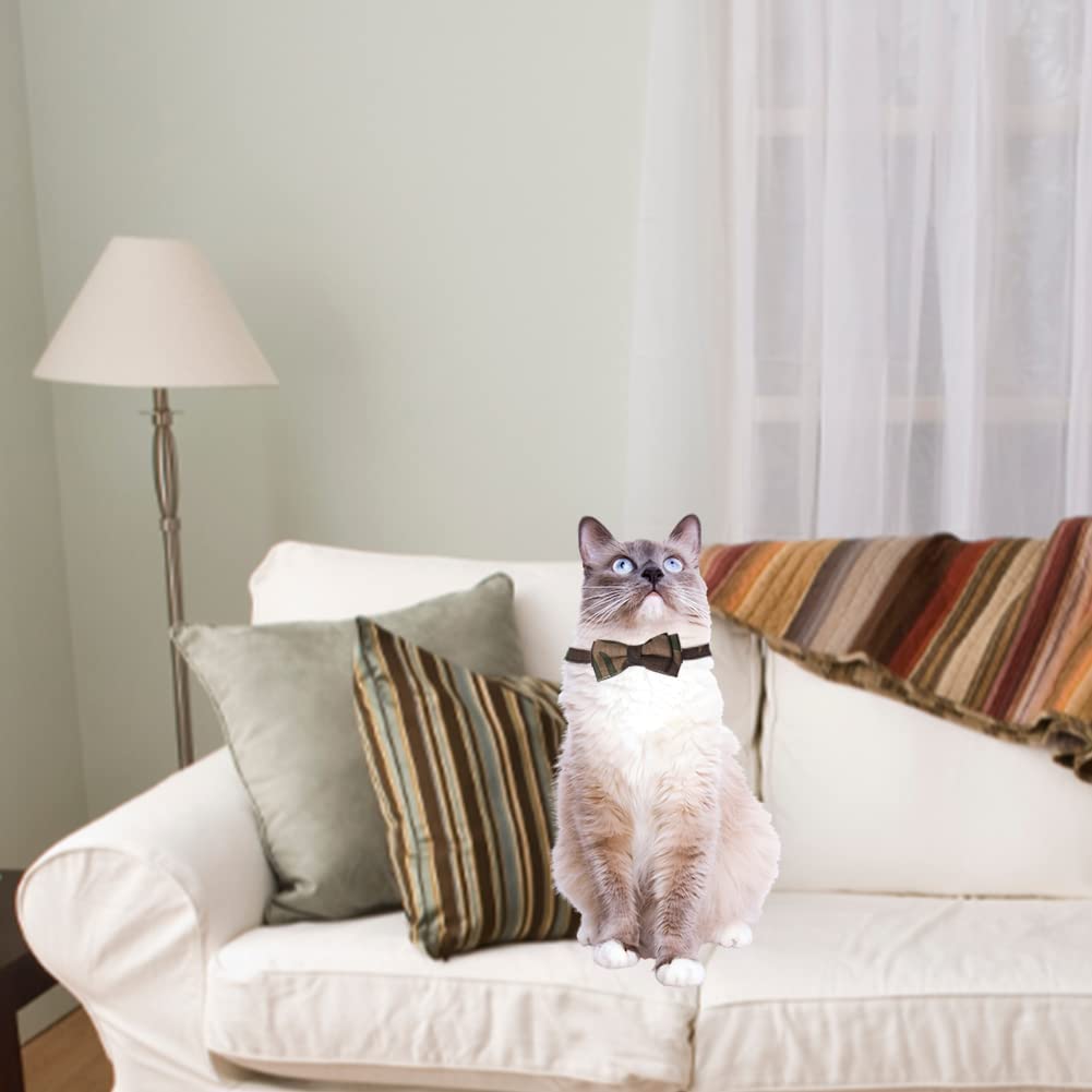 Adjustable Cat Collars with Bow Tie and Bell for Small Medium Pets