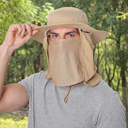 Fishing Cap UPF 50+ with Detachable Neck Flap and Face Coverage
