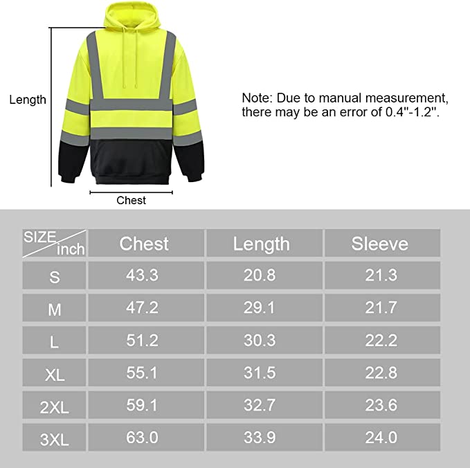 ANSI Class 3 Reflective Safety Hoodie with Black Bottom