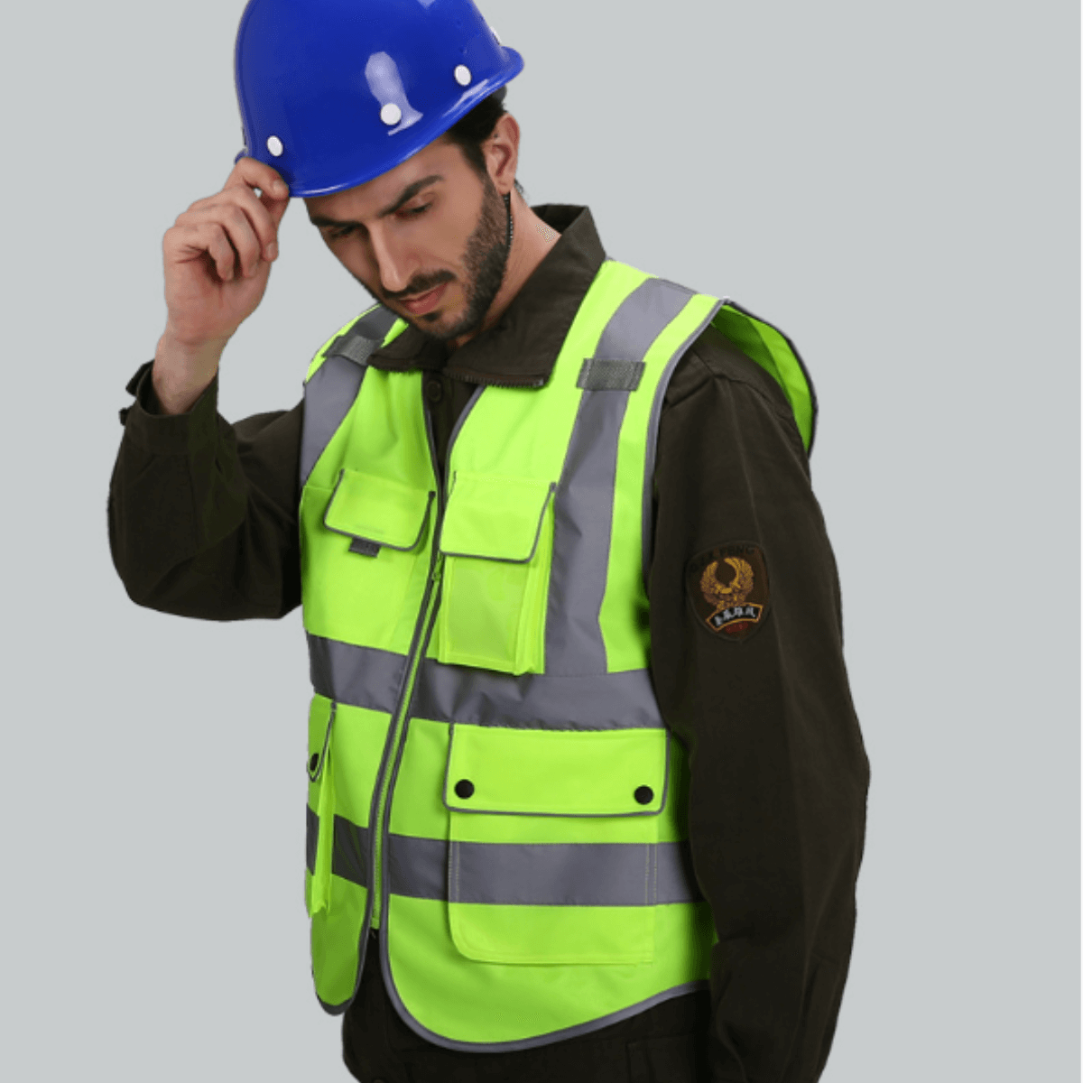 Class 2 High Visibility Safety Vest with Pockets and Zipper