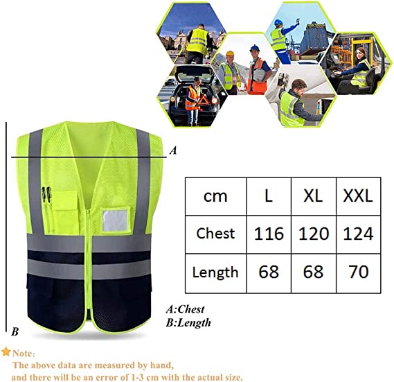 High Visibility Reflective Waistcoats with Pocket and ID Holder