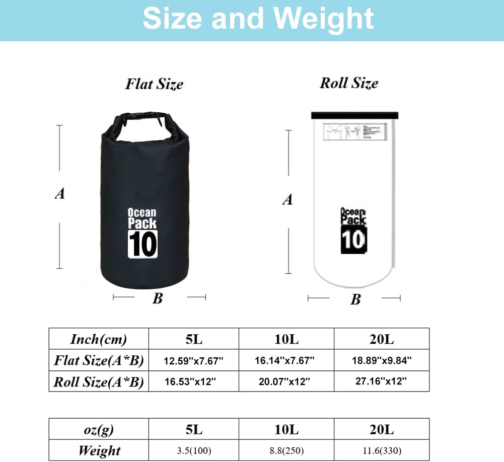 5L/10L/20L/30L Floating Waterproof Backpack with Shoulder Strap