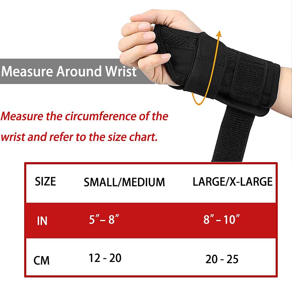 Night Wrist Splints with Compression Sleeve and Adjustable Straps