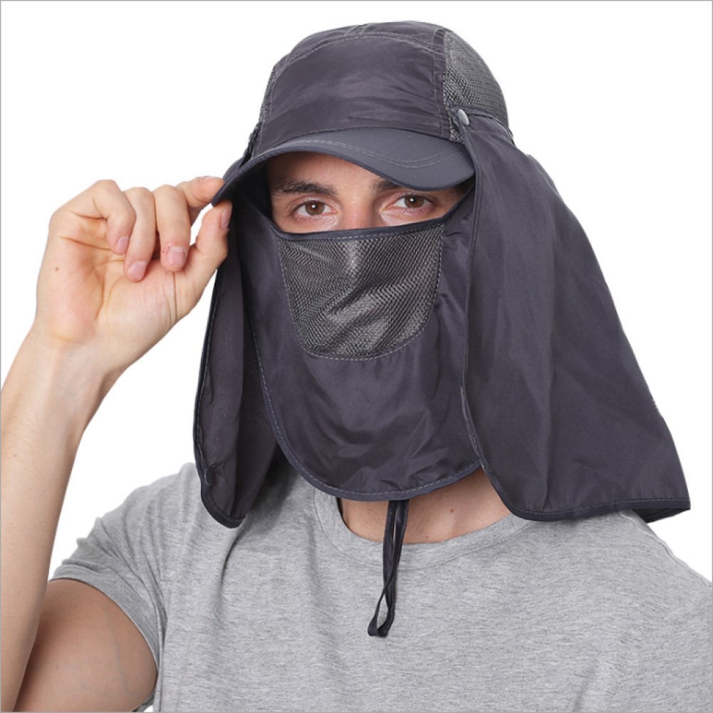 Adjustable UPF 50+ Summer Fishing Hat For Men Women with Neck Flap UV Sun Protection Cap With Face Neck Full Coverage