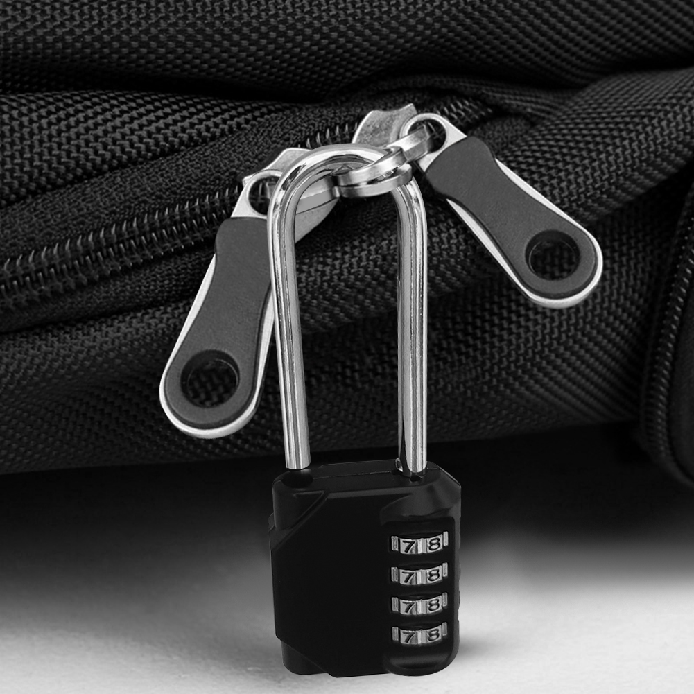 Travel Padlock Resettable 4 Digit Combination Lock Zinc Alloy Password Code Padlocks Waterproof Locker Safety Locks for Luggage Bag(1 Pair)