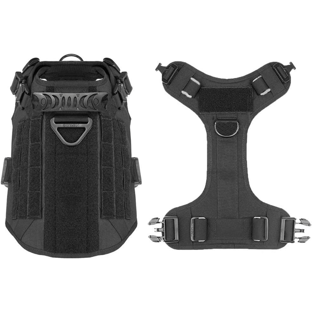 Adjustable Tactical Dog Harness with Handle 2X Metal Buckle