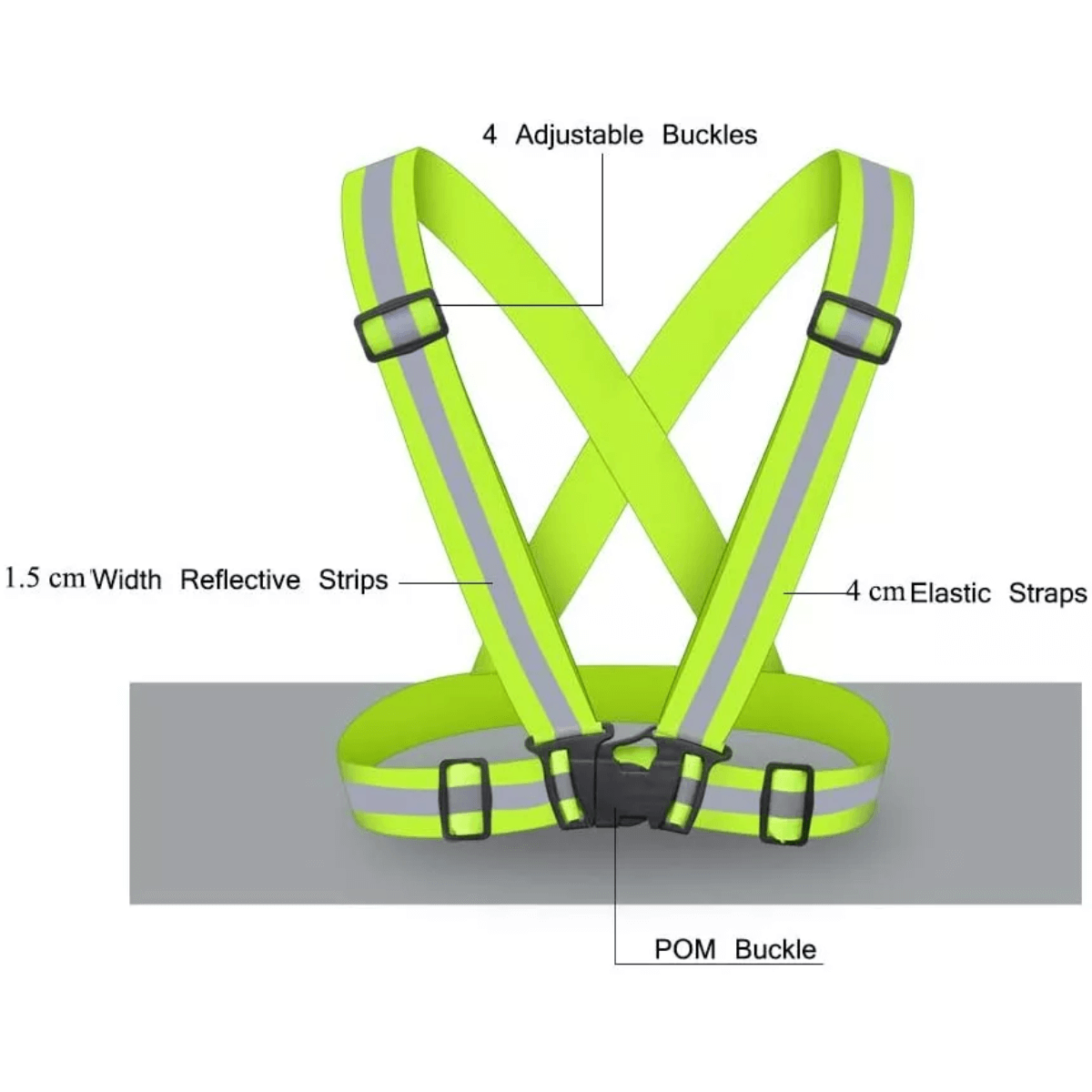 Reflective Running Vest Gear with Adjustable Strap Belt for Outdoor