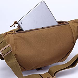 HYCOPROT Tactical Waist Bag Military Fanny Pack Adjustable Sling Bag with Water Bottle Pouch for Fishing Hunting Camping Hiking (Yellow)