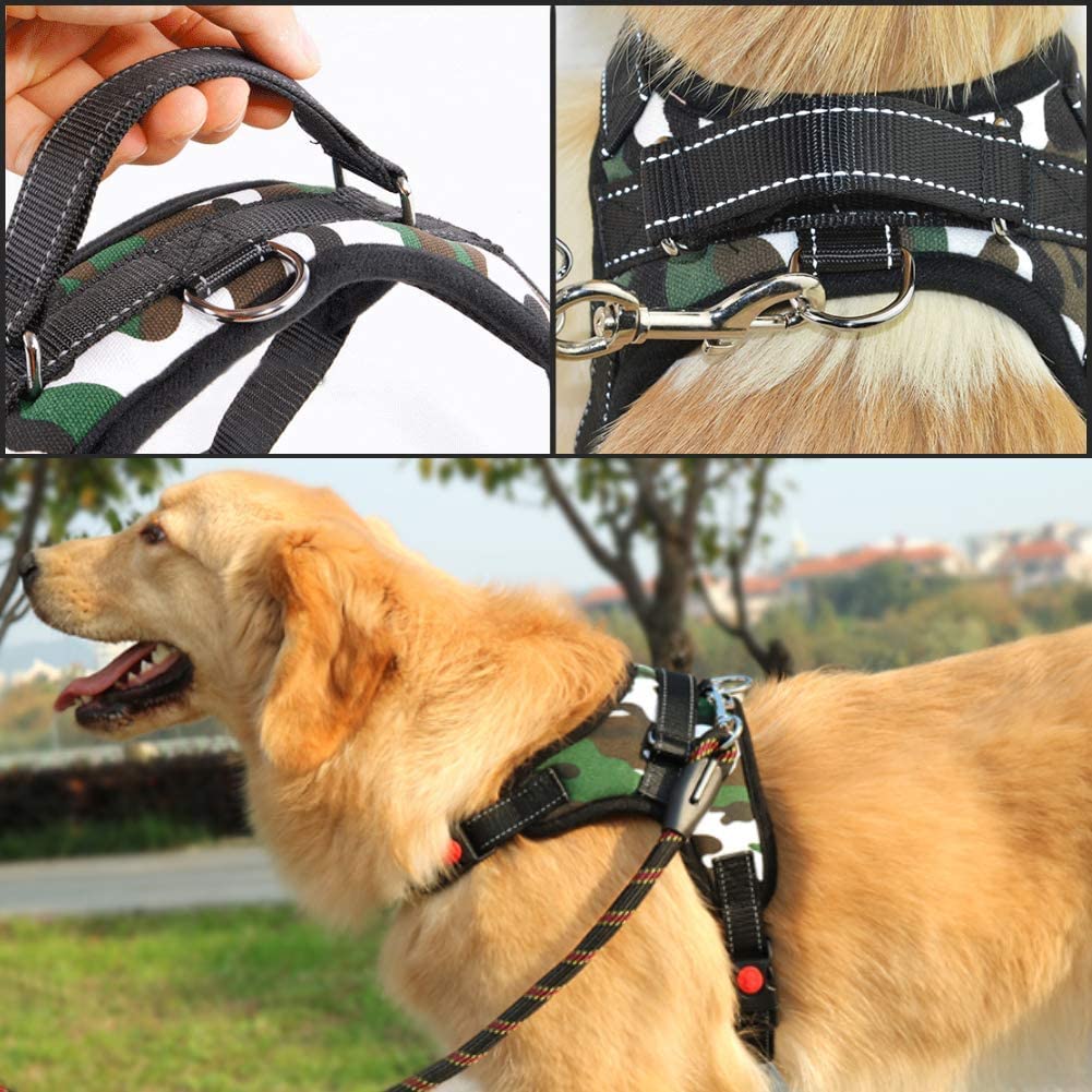 Reflective No Pull Harness with Handle for Medium Large Dog