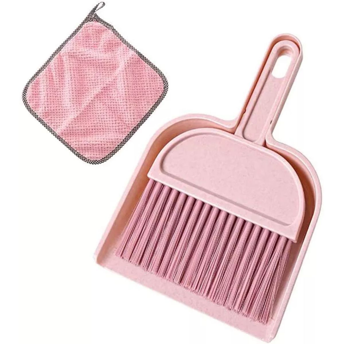 Mini Dustpan and Brush Set with Cleaning Cloth for Kids Pets Cars