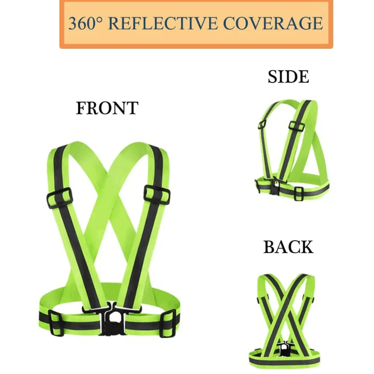 Reflective Running Vest Gear with Adjustable Strap Belt for Outdoor
