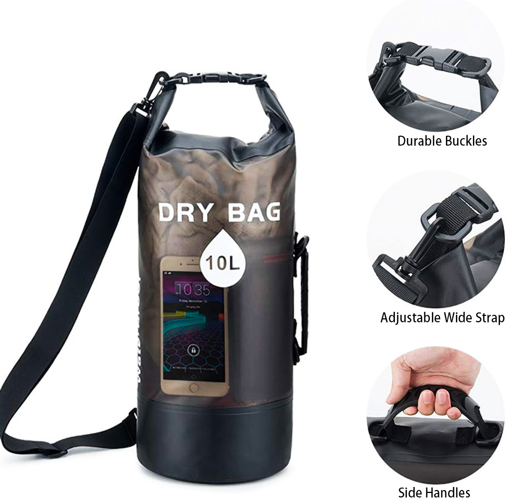 Waterproof Dry Bag 10L/20L for Men Women Roll Top Floating Dry Backpack Bags with Shoulder Strap Lightweight Dry Sack Storage for Water Sports Beach Kayaking Boating Swimming Hiking Rafting