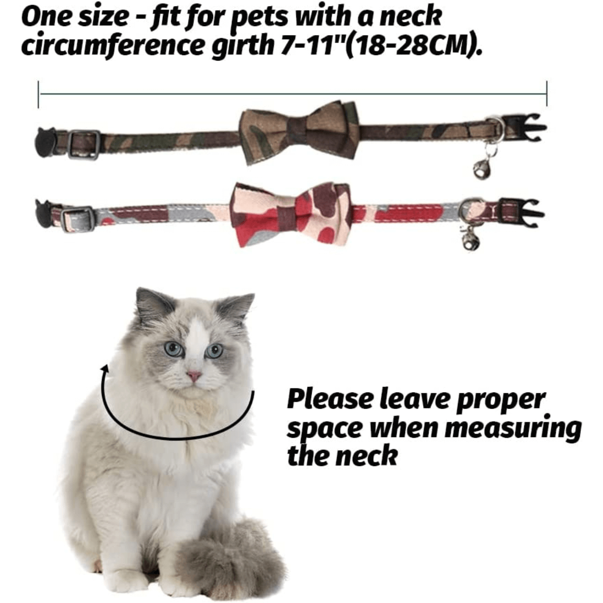 Adjustable Cat Collars with Bow Tie and Bell for Small Medium Pets