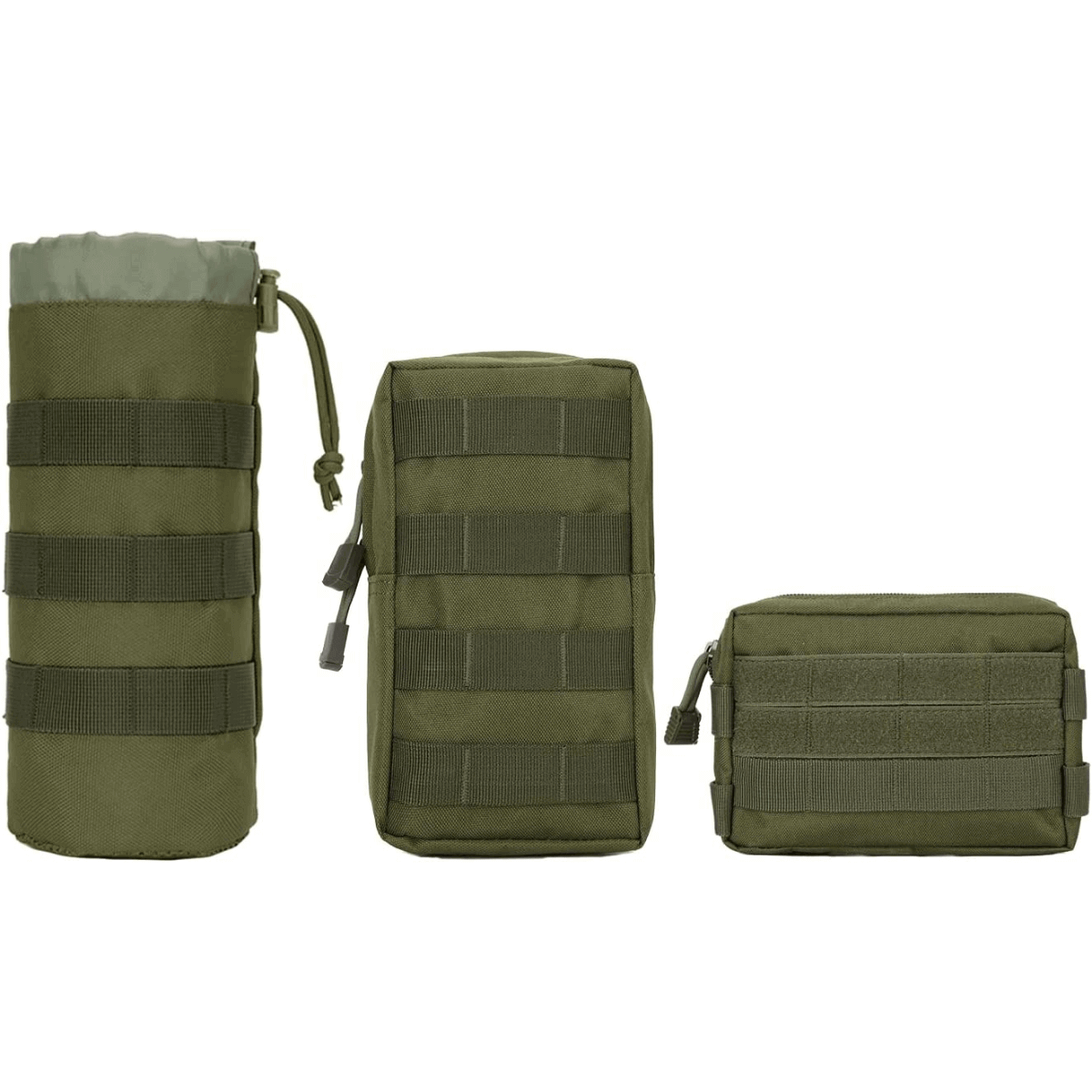 3 Packs Tactical Molle Pouch Holder with two-way zippers
