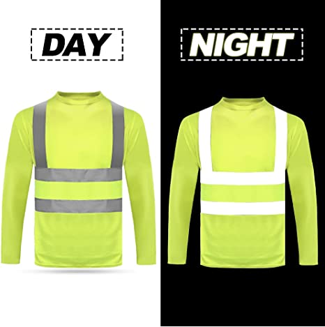 Long Sleeve High Vis Reflective Safety Mesh Quick Dry T Shirts
