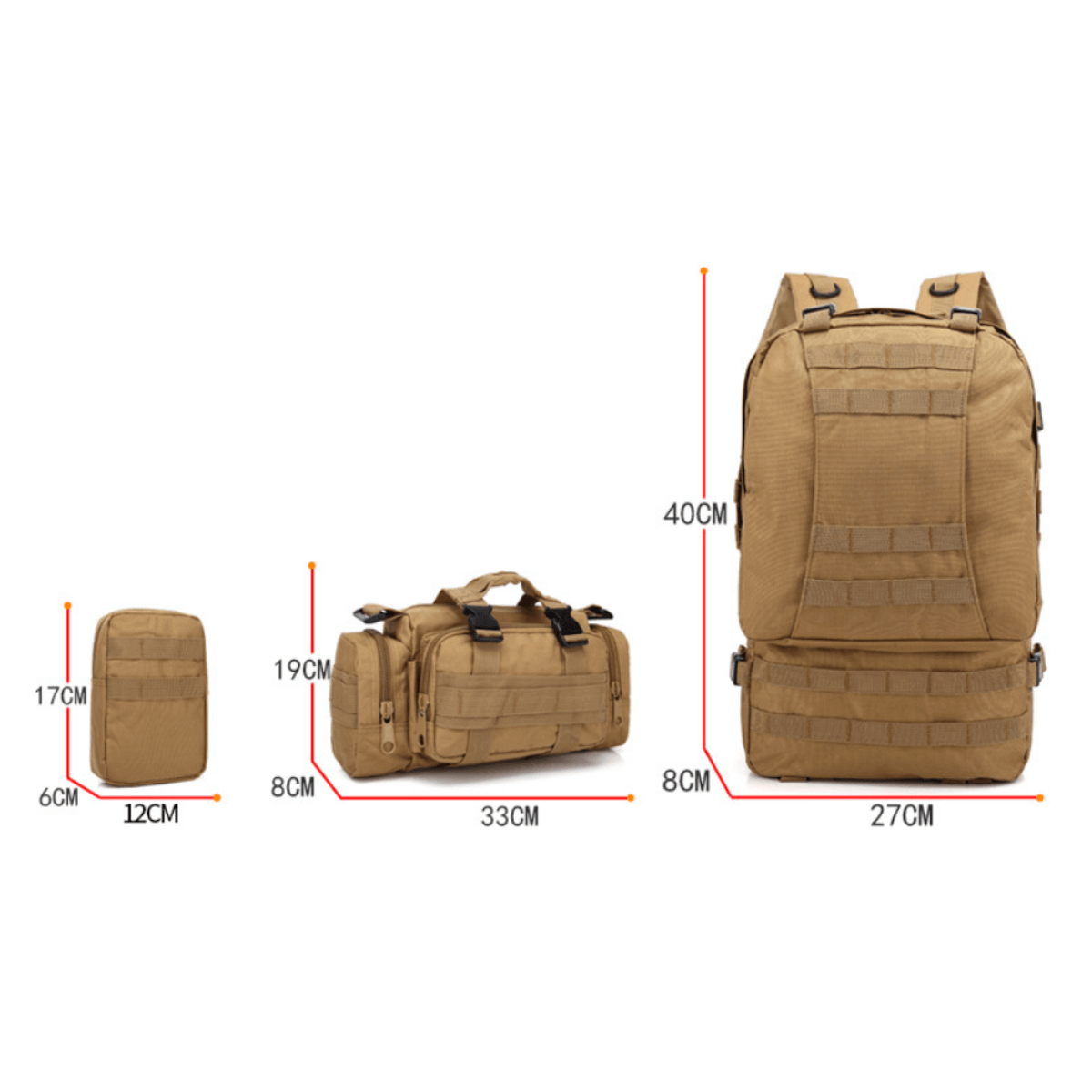 Army Rucksack Assault Pack with Detachable Molle Bag