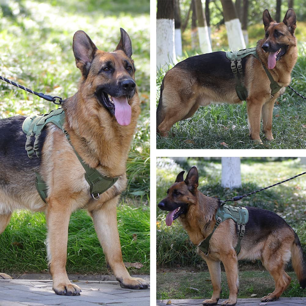 Military No Pull Service Dog Vest with Molle and Loop Panels