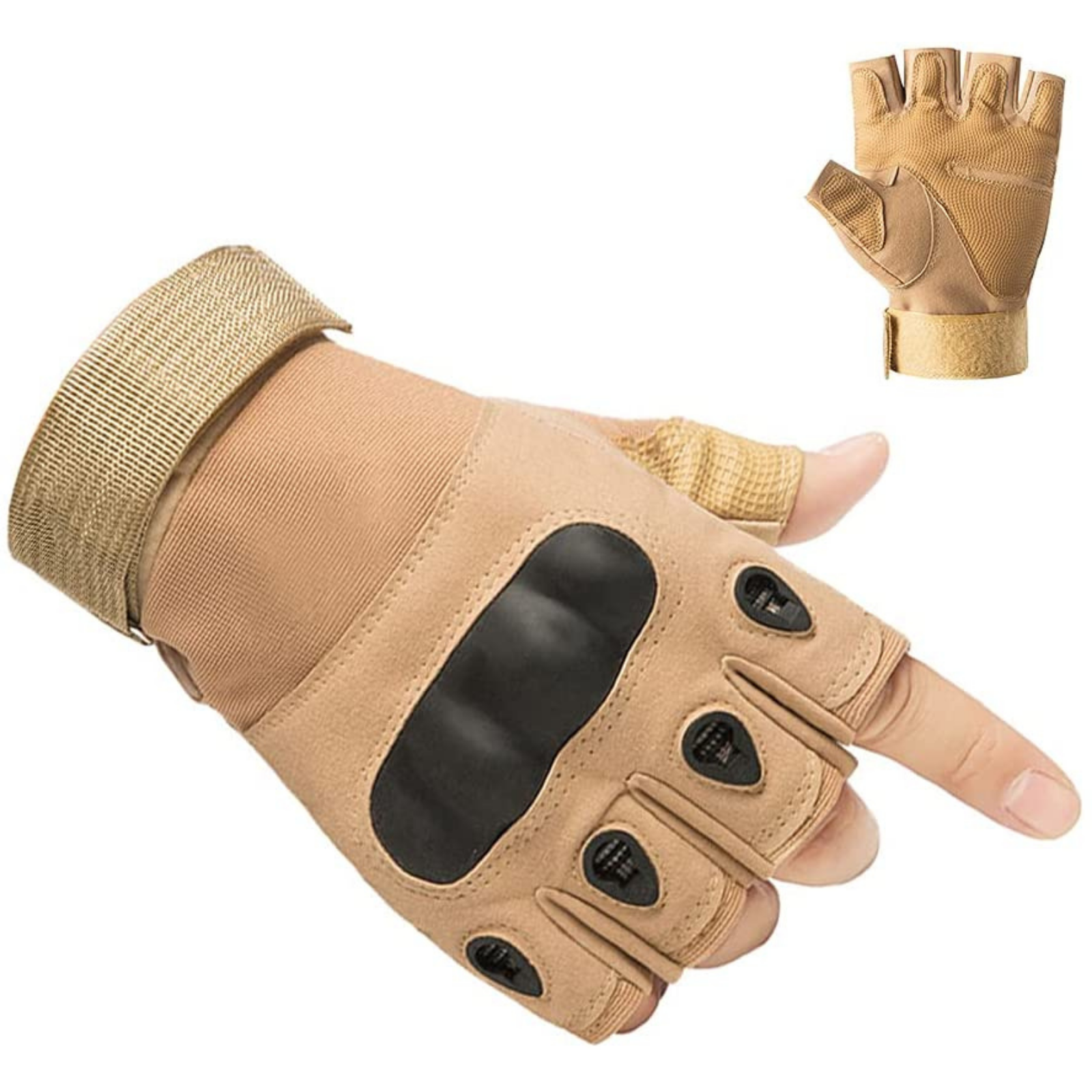 Fingerless Outdoor Military Gloves with Thickened Knuckle Cushion