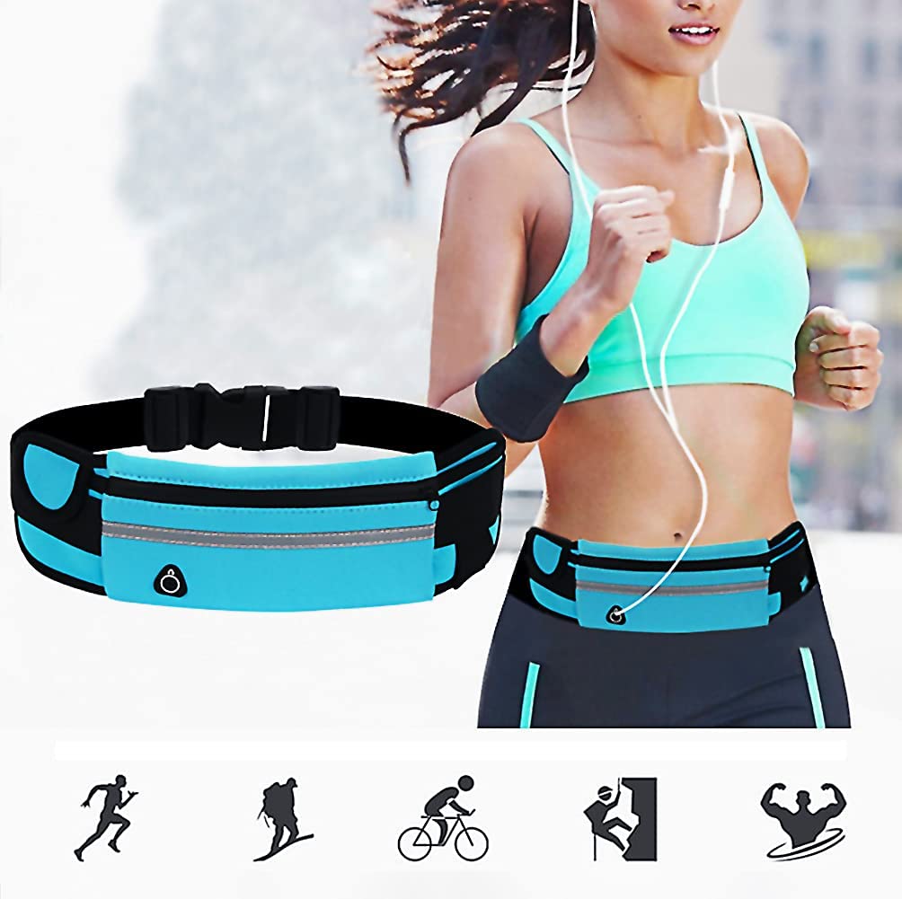 Waist Pack Pouch Running Belt with Headphone Port for Men Women