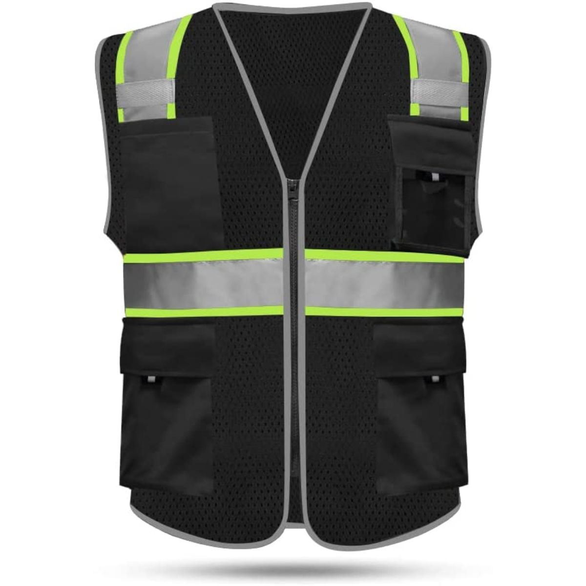 Work Vest with Pockets and Zipper Meets ANSI/ISEA