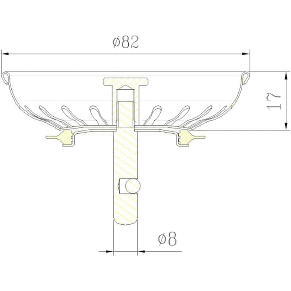 Stainless Sink Strainer with Eccentric Operation and 20 Slots