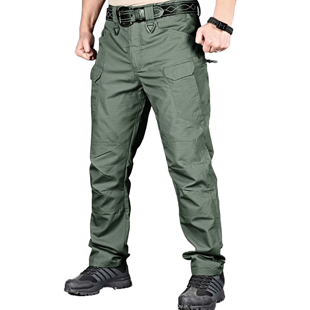 Tactical Pants Ripstop Water Repellent Lightweight Casual Cargo Pants Quick Dry Military Army 10 Pockets Work Trousers Men's Green