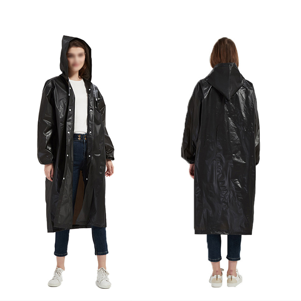 HYCOPROT Rain Coat Portable EVA Rain Poncho Waterproof Reusable Lightweight Raincoats with Hood and Sleeves Simple