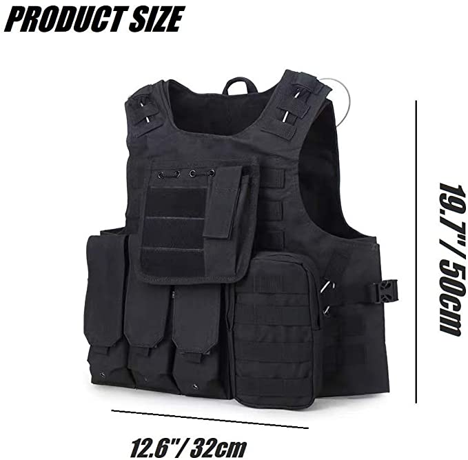 HYCOPROT Tactical Vest 1000D Oxford Adjustable Military Airsoft Vest