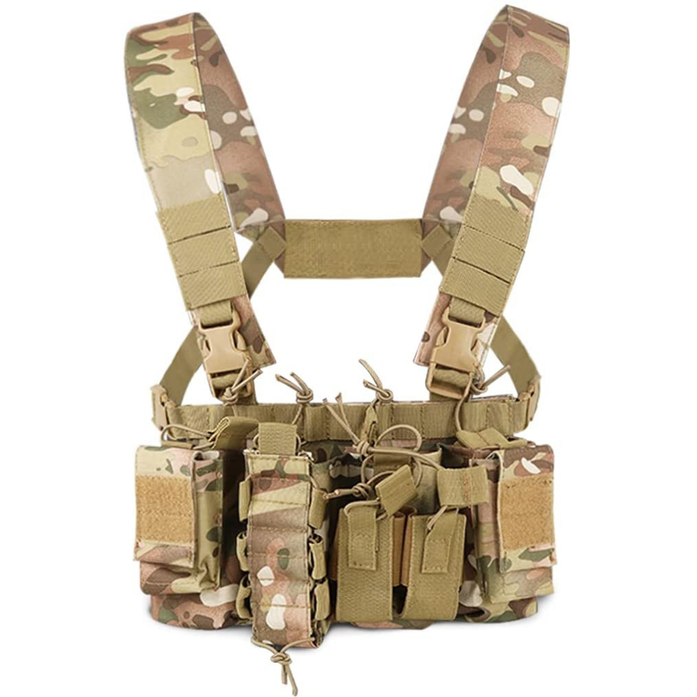 Tactical Vest, Oxford Adjustable Military Airsoft Vest with Multipurpose Pouches for Outdoor Hunting(Simple)