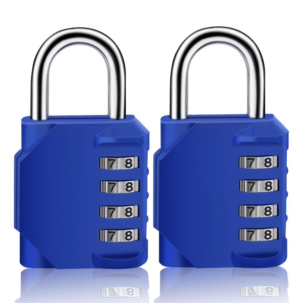 Travel Padlock Resettable 4 Digit Combination Lock Zinc Alloy Password Code Padlocks Waterproof Locker Safety Locks for Luggage Bag(1 Pair)