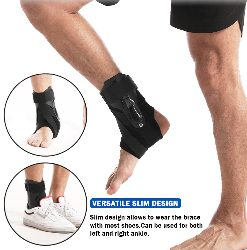 Ankle Support Brace for Men Women Adjustable Compression Sleeve Ankle Support Wrap Stabilizer For Sprained Ankle Plantar Fasciitis Achilles Tendon Sprain Injury Recovery