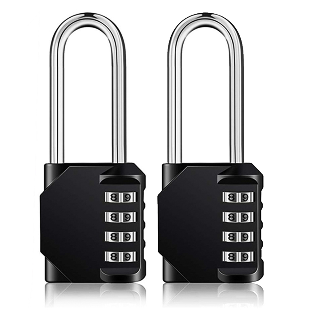 Travel Padlock Resettable 4 Digit Combination Lock Zinc Alloy Password Code Padlocks Waterproof Locker Safety Locks for Luggage Bag(1 Pair)