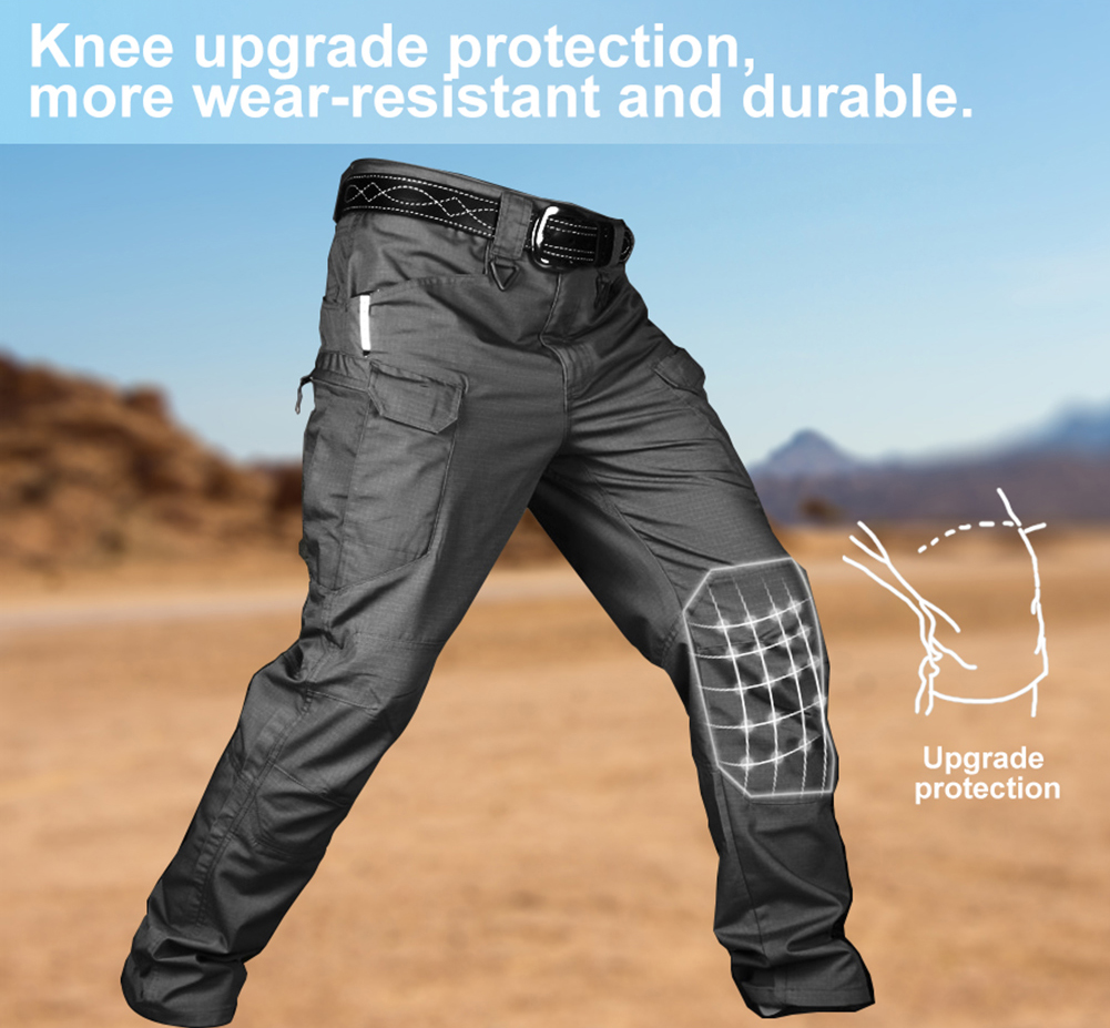 Tactical Pants Ripstop Water Repellent Lightweight Casual Cargo Pants Quick Dry Military Army 10 Pockets Work Trousers Men's  Knee Protection
