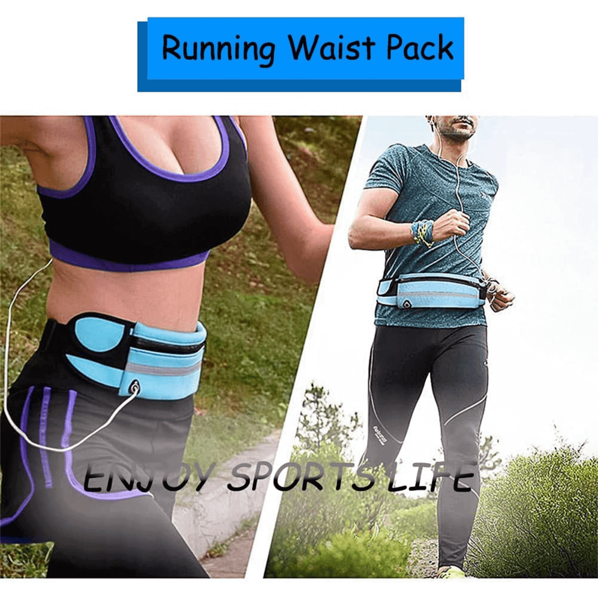 Waist Pack Pouch Running Belt with Headphone Port for Men Women