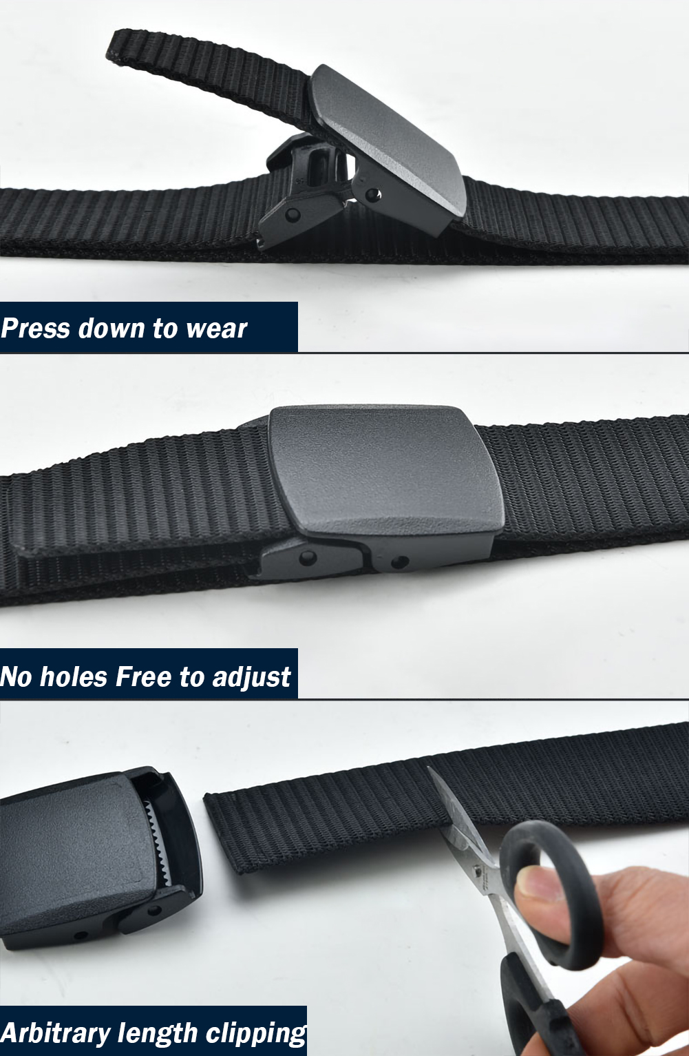 Classic Tactical Belt Military Style Nylon Mens Belts Heavy Duty Webbing Riggers Web Work Belt with Durable Plastic Buckle