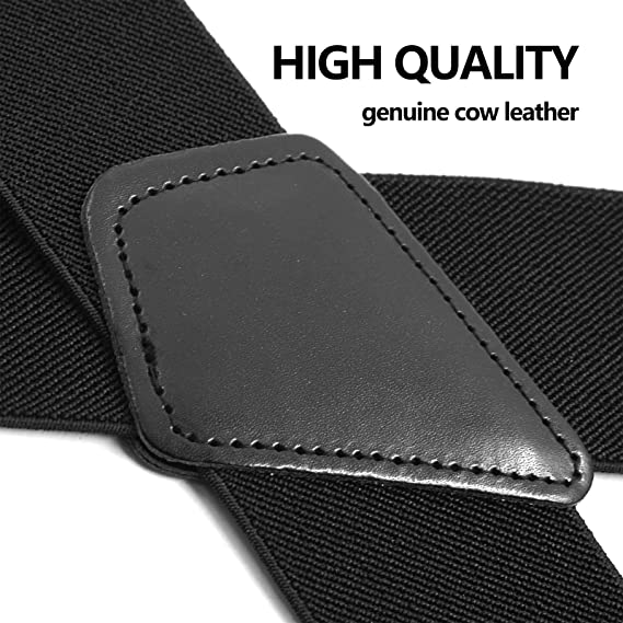 4 X Men's Elastic Braces Adjustable with 4 Strong Metal Clips