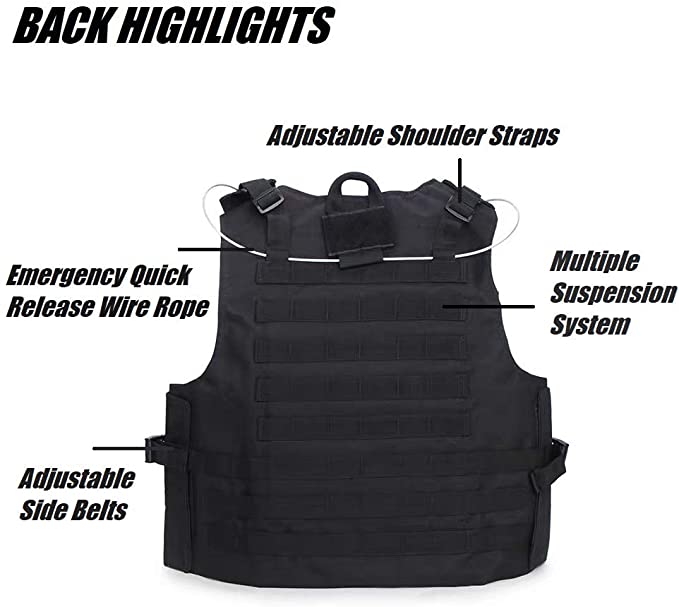 HYCOPROT Tactical Vest 1000D Oxford Adjustable Military Airsoft Vest