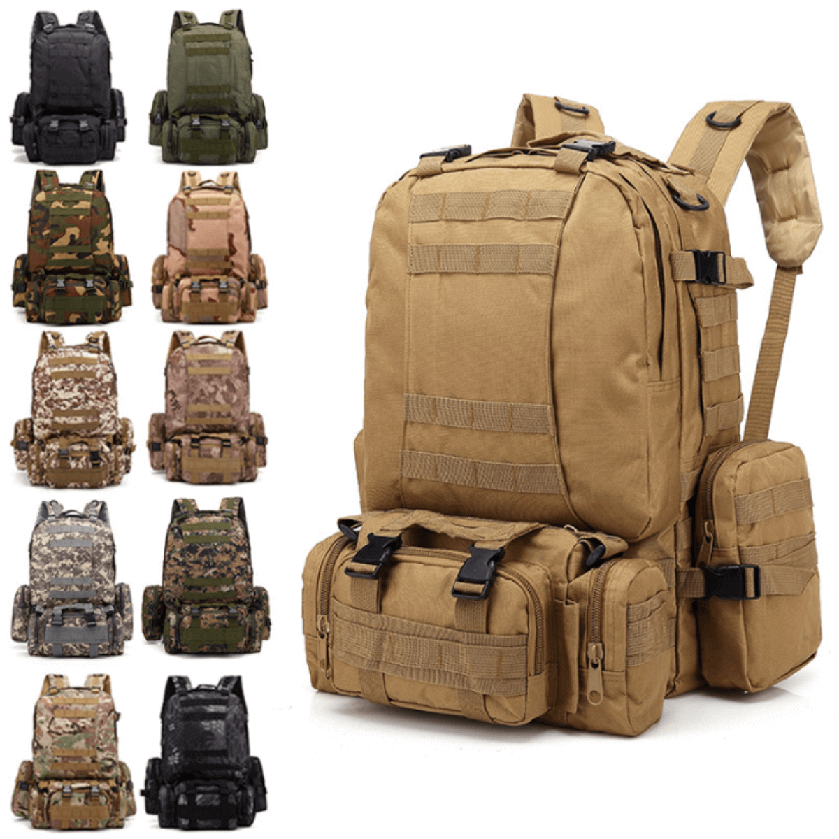 Army Rucksack Assault Pack with Detachable Molle Bag