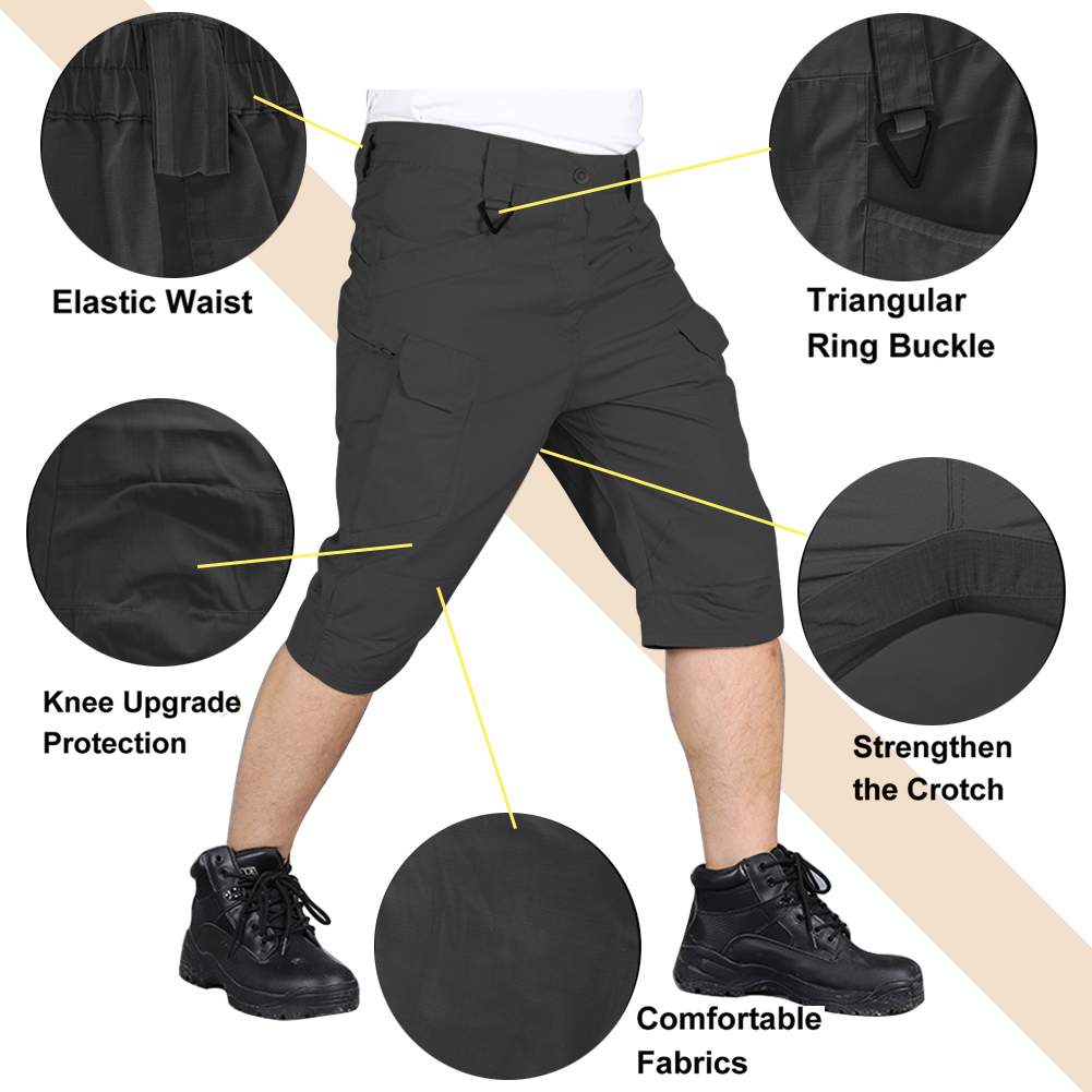 Tactical Cargo Shorts Men's Hycoprot Lightweight Multi Pockets Ripstop
