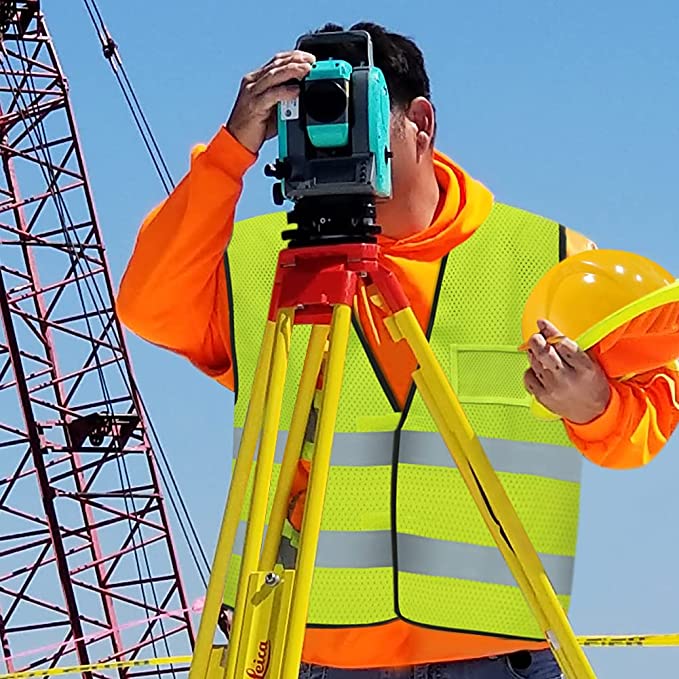 Reflective Vest Safety Jacket High Visibility Safety Vest Security Workwear Sleeveless Top with Adjustable Velcro & ID Holder