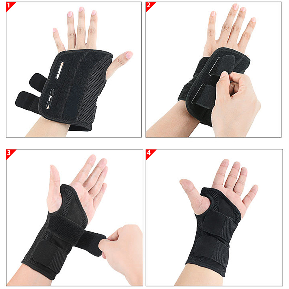 Carpal Tunnel Wrist Brace Both Left and Right Hand Support for Injuries Sprains Arthritis Tendinosis Sport Fits