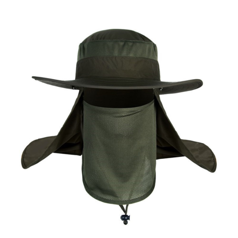 Fishing Cap UV Sun Protection Hat With Wide Brim Removable Flap and Face Neck Full Coverage