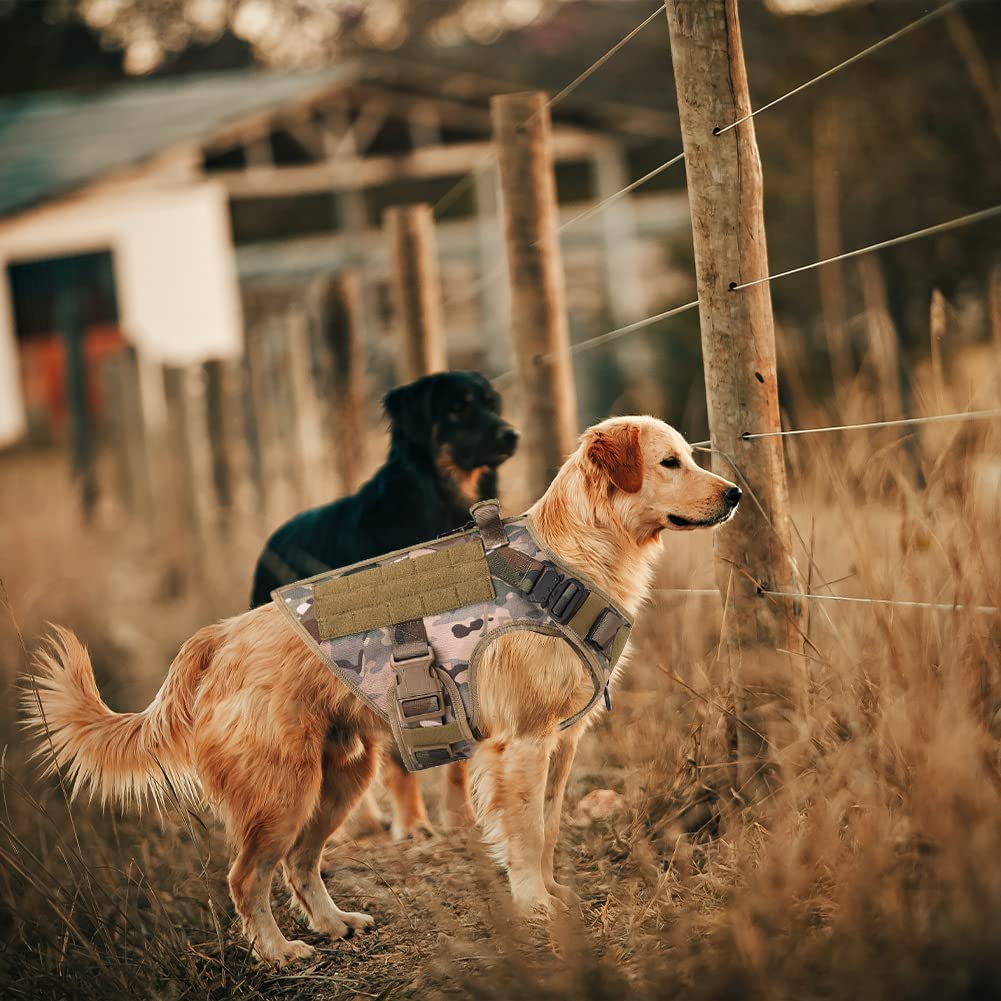 Adjustable Tactical Dog Harness with Handle 2X Metal Buckle